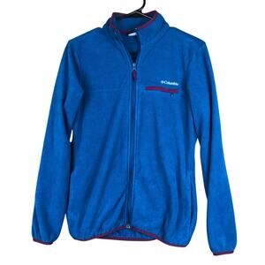 Columbia Womens Jacket Teal Purple Fleece Full Zip Body Warmer Long Sleeve XS